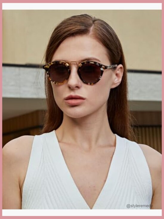 Acetate Polarized Sunglasses for Women Small Face UV Protection Retro main image 6
